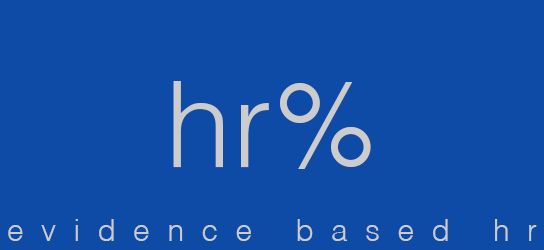 feature article: image in blue with gray text reading 'hr% evidence based hr' in HRExaminer.com feature articles for v6.10 March 13, 2015